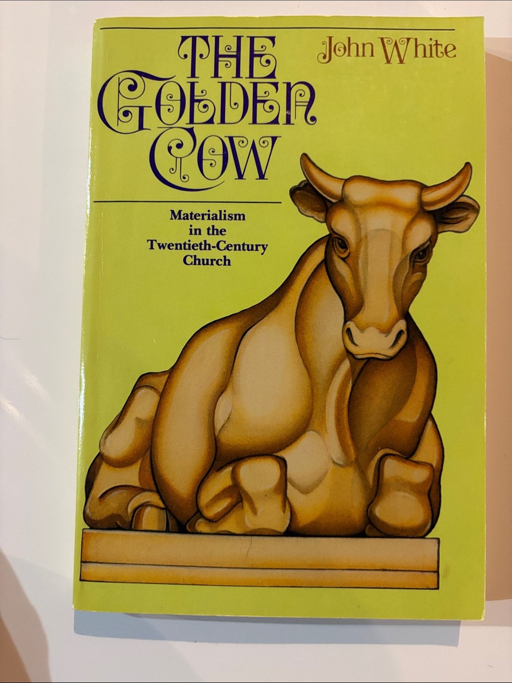 The Golden Cow Wall Art Print - Yellow and Brown